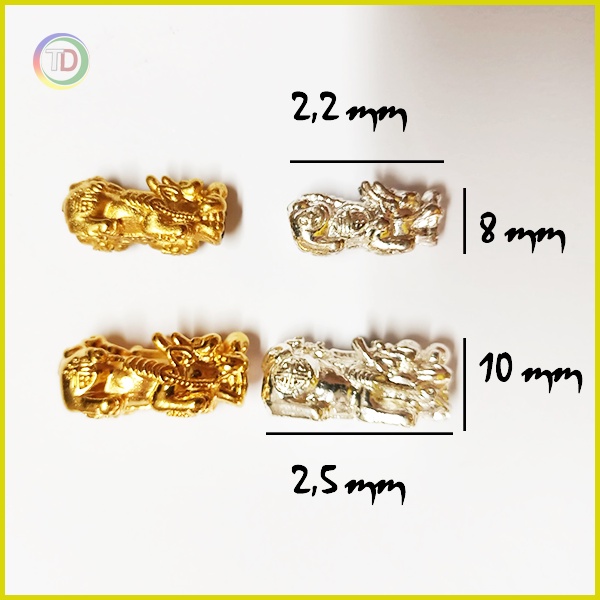 Charm Tỳ Hưu mix vòng phong thủy size 8 10 mm cho vòng tay nam nữ cầu tài lộc may mắn cho gia chủ - TD1 store