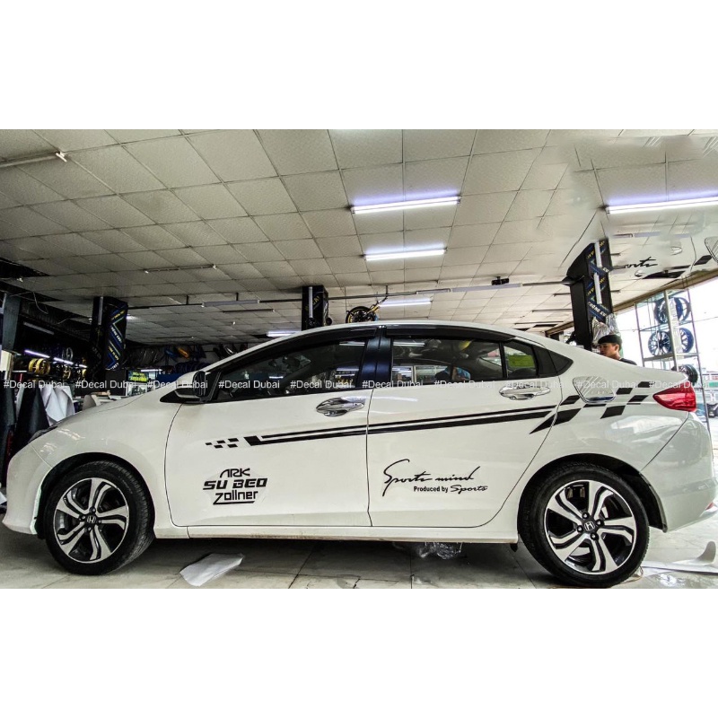Tem Dán Sườn Xe Honda City Thể Thao - Thiết kế và chỉnh sửa tuỳ ý - Decal Dubai