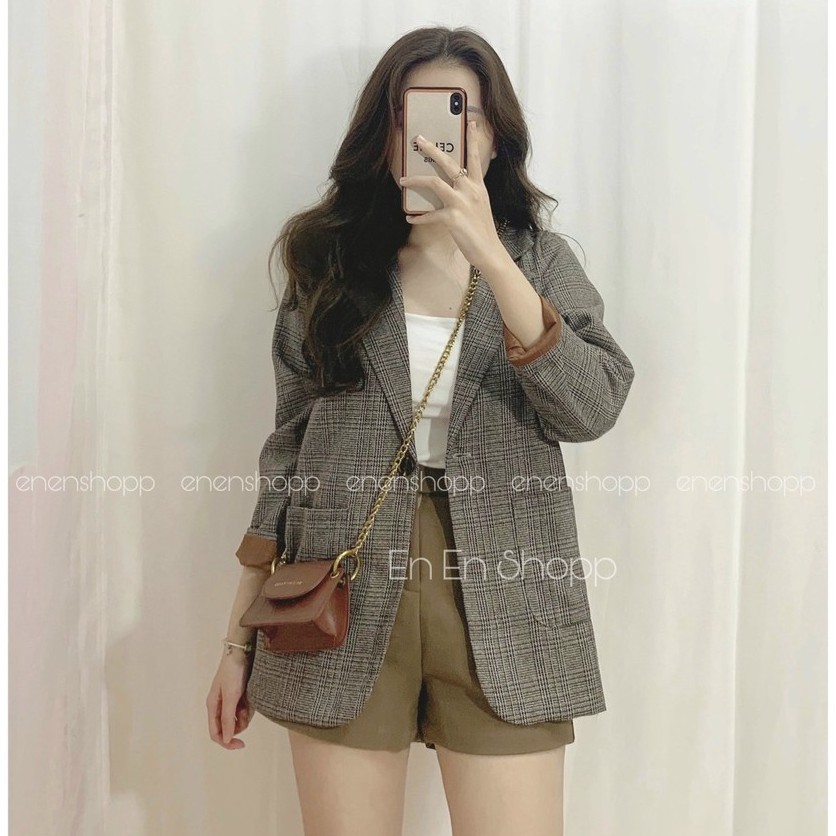 Áo vest nữ 2 lớp - Áo blazer trơn/kẻ tông màu lạ (hàng sẵn) ao.vn