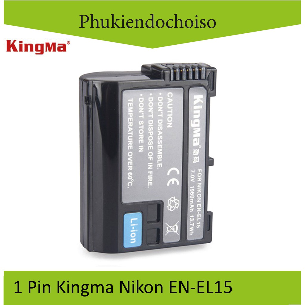 Bộ 1 pin 1 sạc Kingma cho Nikon EN-EL15 + Hộp đựng Pin, Thẻ nhớ