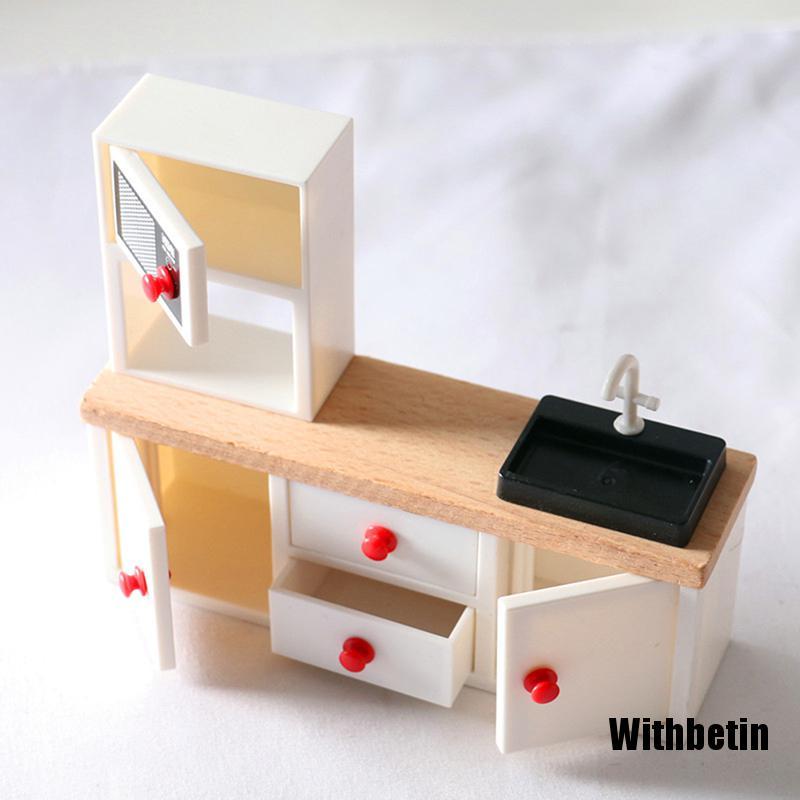 Mô Hình Đồ Nội Thất Nhà Bếp Mini Bằng Gỗ Trang Trí Nhà Búp Bê