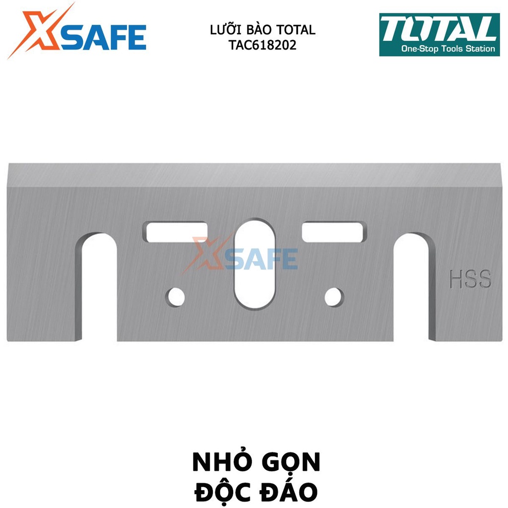 Lưỡi bào TOTAL TAC618202 | lưỡi dao bào kích thước 82X29X3.0mm, chất liệu HSS làm phẳng, làm mỏng và tạo bề mặt nhẵn