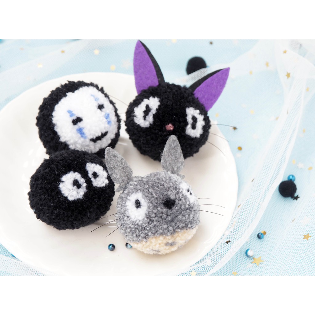 Pompom Totoro - Vô Diện - Mèo Jiji - Susuwatari - Móc Khóa Handmade