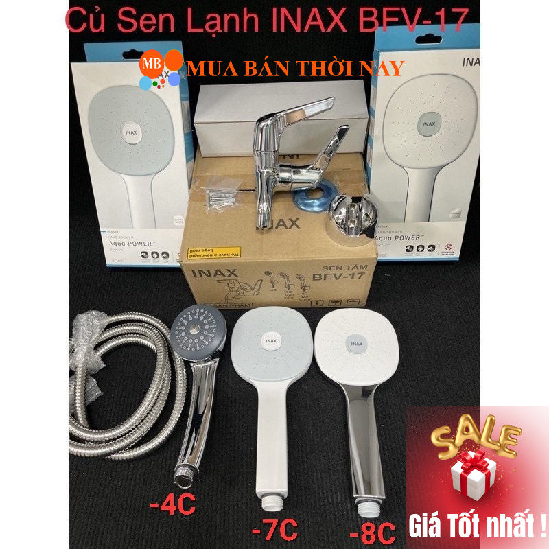 Vòi sen tắm Lạnh INAX BFV-17-4C, BFV-17-7C (Tăng áp) ,BFV-17- 8C (Tăng áp), cam kết Chính hãng 100%