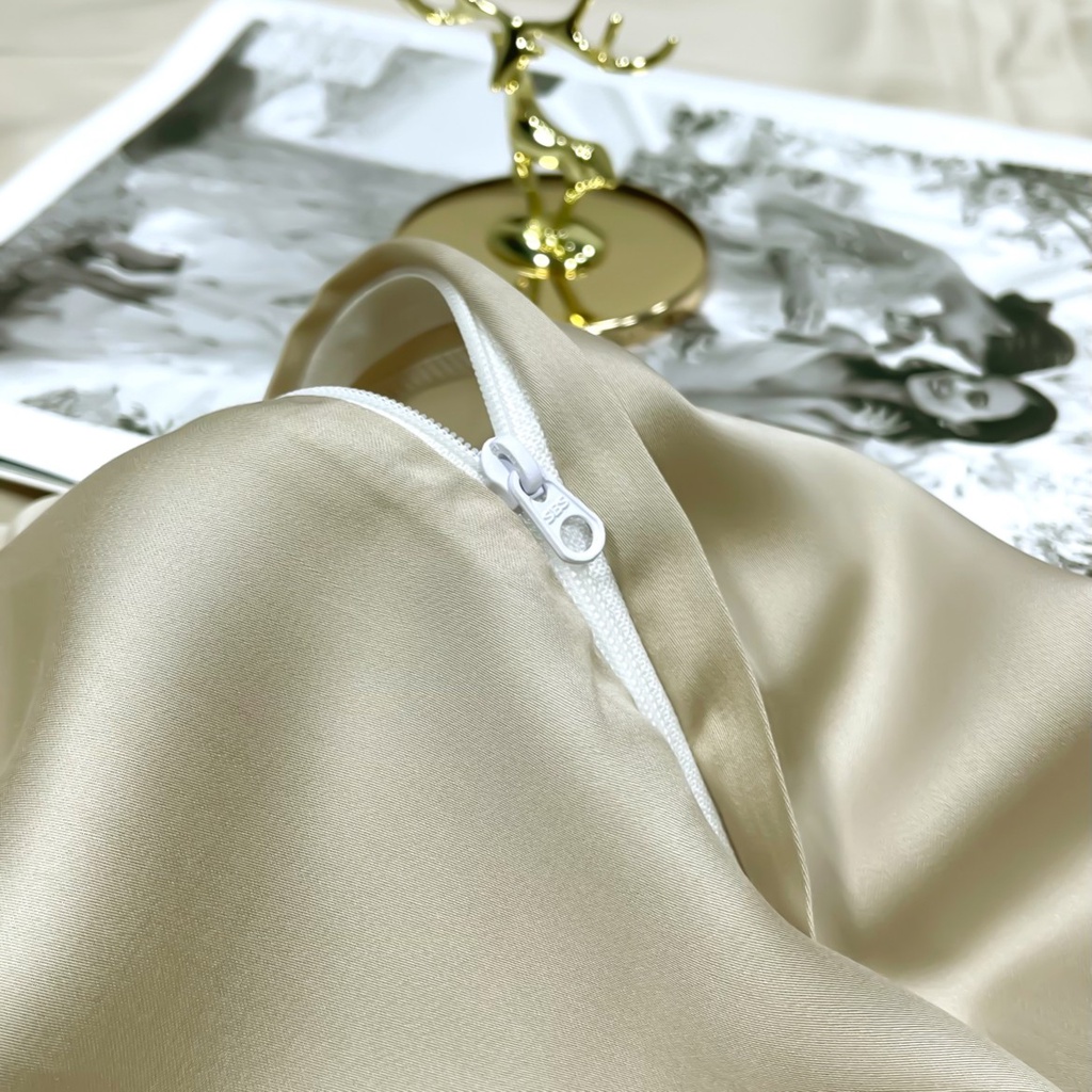 Bộ Chăn Ga Gối Lụa Tencel 120s Cao Cấp Siêu Sang Xịn Mịn Mát Gồm Chăn Drap Gối Sét 4 Món - Nhập Khẩu Chính Hãng