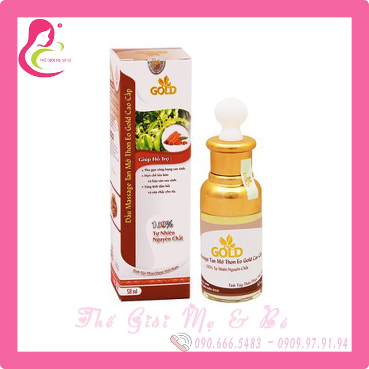 Dầu massage giúp tan mỡ, thon eo - Gold (50ml)