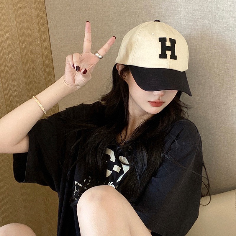 Mũ lưỡi trai phối màu thêu chữ nam nữ đa dạng Nón kết phong cách Ulzzang form unisex nam nữ