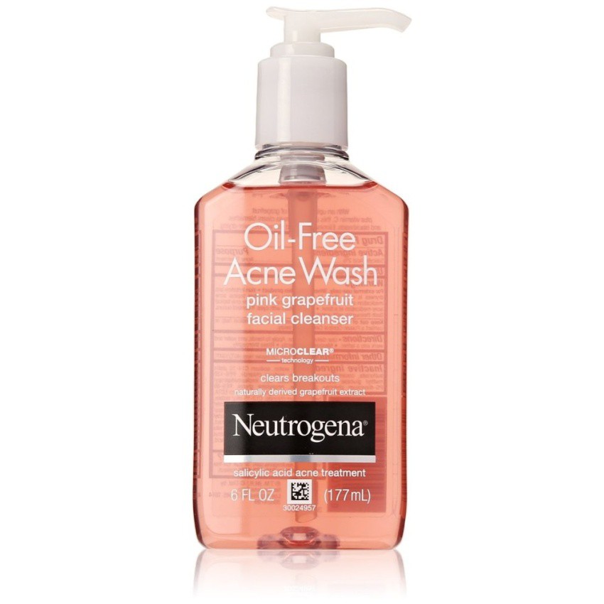 Nước rửa mặt làm sạch mụn hương bưởi Neutrogena Oil-Free Acne Wash Facial Cleanser Pink Grapefruit 177ml (Mỹ)
