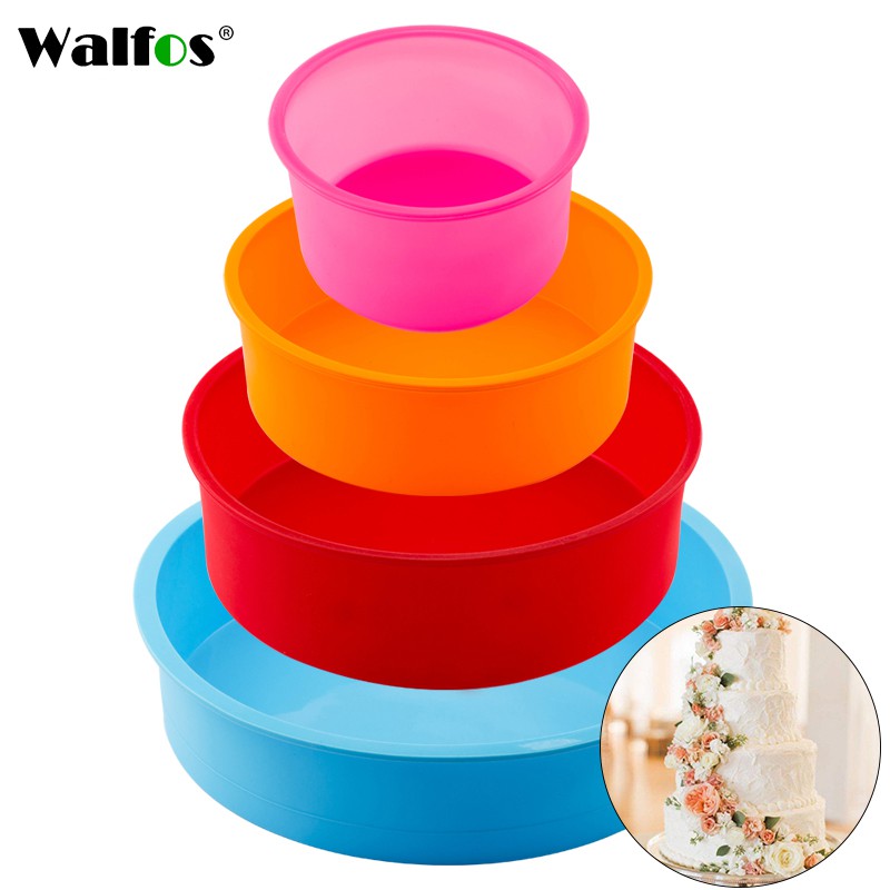 Khuôn bánh silicone tròn Walfos 4 màu tuỳ chọn