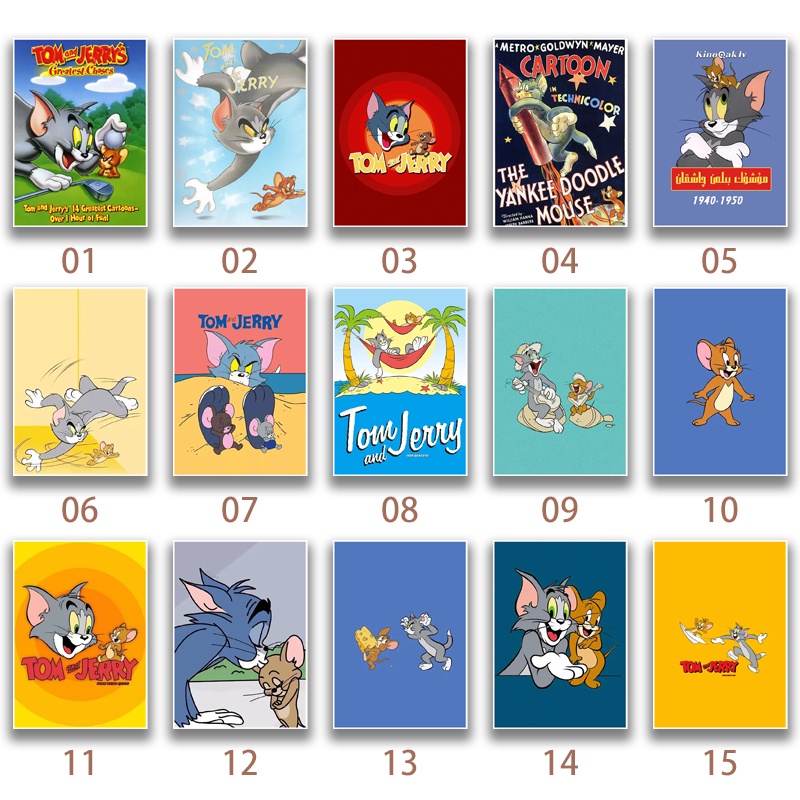Poster Hoạt Hình tom Và jerry Phong Cách retro Trang Trí Nội Thất