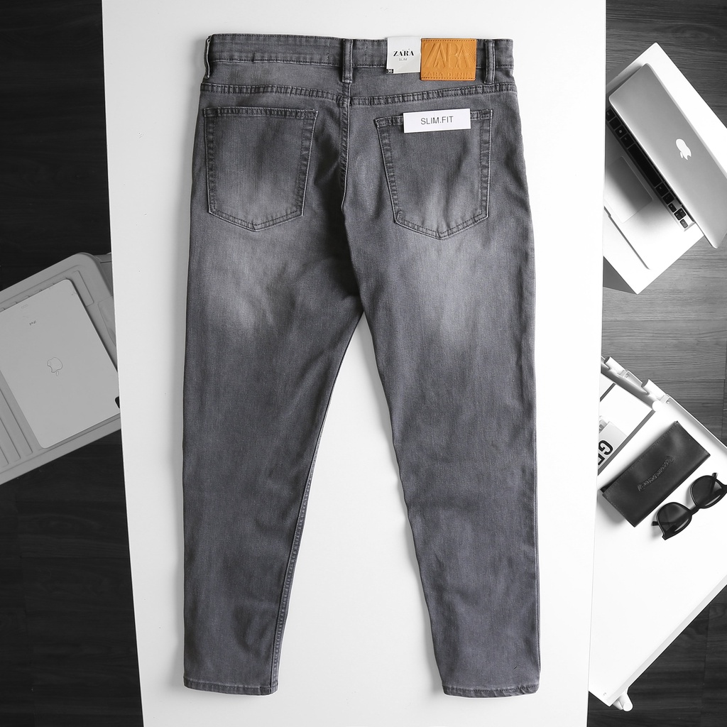 BIGSIZE - Quần jean dài nam sang trọng thiết kế cao cấp màu xám form bigsizemen 80-130kg