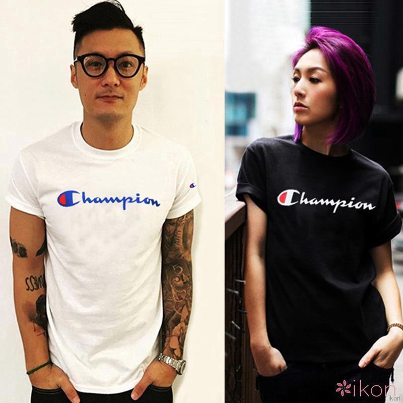 Japanese ins super Hot round neck couple T-shirts