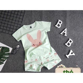 Sét bộ thun mặc nhà bé gái in hình ngộ nghĩnh