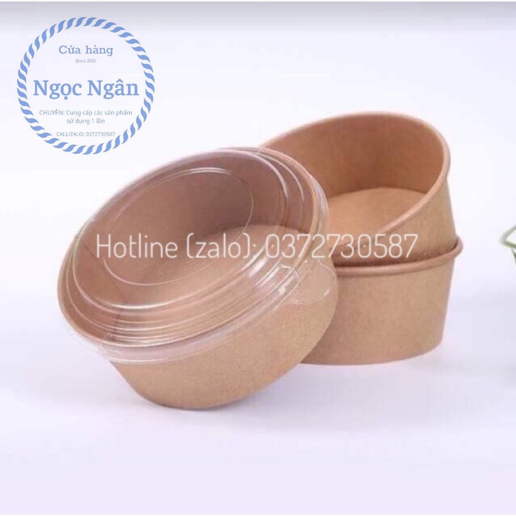 TÔ GIẤY KRAFT KÈM NẮP ĐỰNG THỰC PHẨM SIÊU TIỆN LỢI