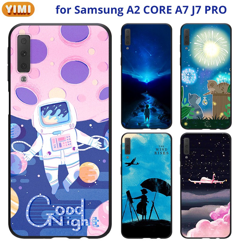 Ốp SAMSUNG A52 A72 A12 A21S A01 2020 A2 CORE J7Pro J7+ A8 A8Star A6 A6+ A7 2018 điện thoại in hoạt hình Night Sky cho