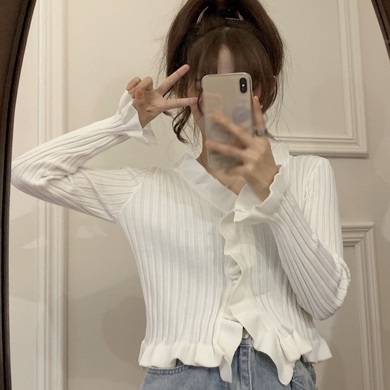 Áo Cardigan Dệt Kim Tay Dài Phối Nút Thiết Kế Cổ Chữ V Hợp Thời Trang | BigBuy360 - bigbuy360.vn