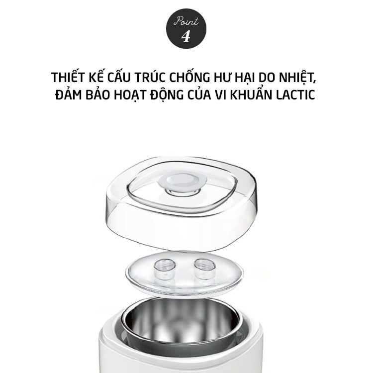 Máy làm sữa chua Lock & Lock Yogurt Maker 1L, 220V, 50Hz, 15W - Màu trắng EJY211