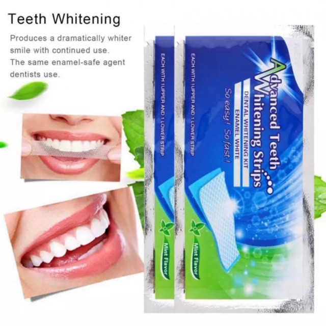 14 Gói - 28 Miếng Dán Trắng Răng Teeths Whitening Strip - Tẩy trắng răng cấp tốc tại