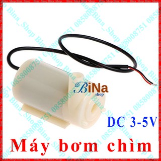 Máy bơm chìm mini DC 3v-5v trục ngang/đứng ống dẫn mua riêng