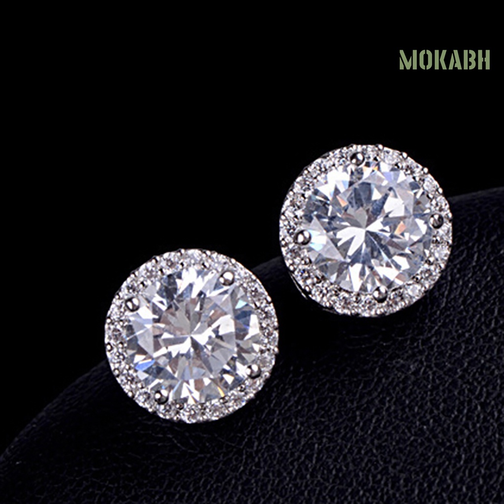 Bông Tai Mạ Bạc Dát Đá Zircon Thời Trang