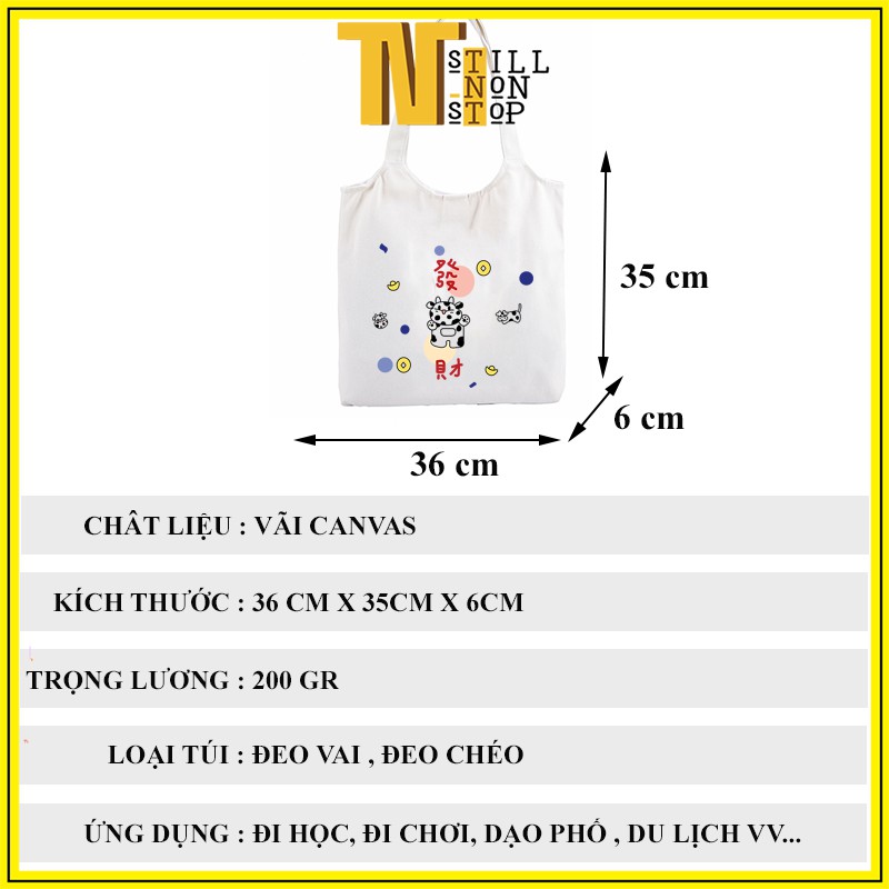 Túi tote đeo vai đeo chéo túi vải canvas giá rẻ đẹp đi học ULZZANG XUONGMAITNT N8