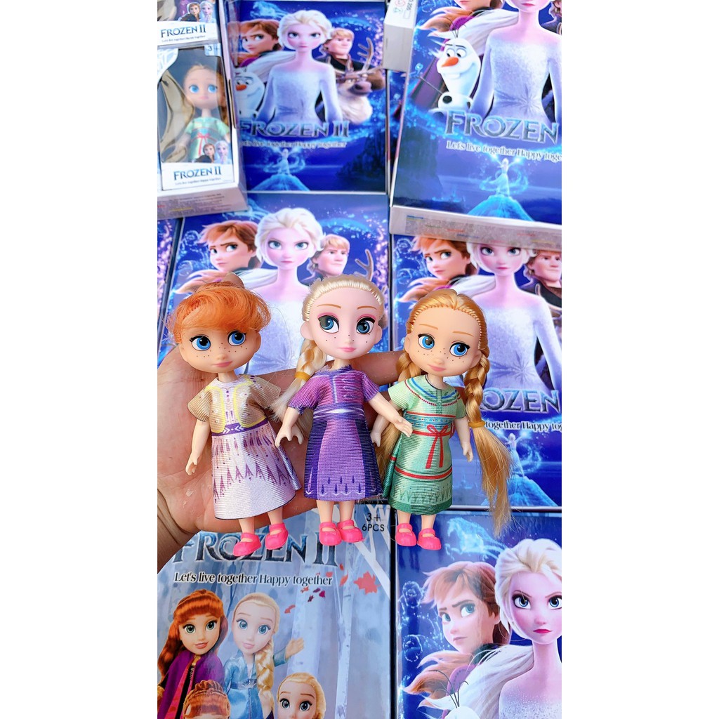 Set 6 búp bê Elsa, Anna - Fozen