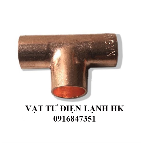 Cút tê hàn nối ống đồng chữ T phi 6 10 12 16 mm dùng trong điện lạnh