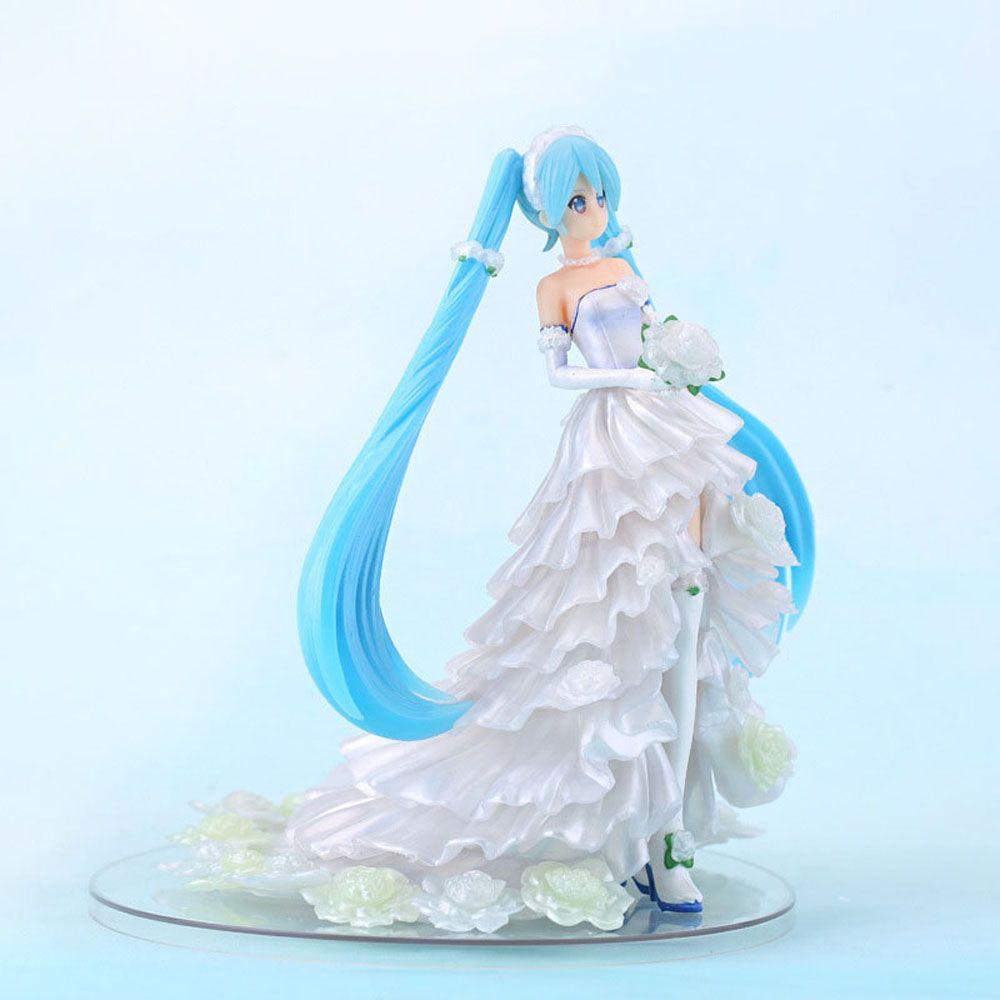 Mô Hình Nhân Vật Hatsune Miku Mặc Đầm Cưới Bằng PVC Dễ Thương
