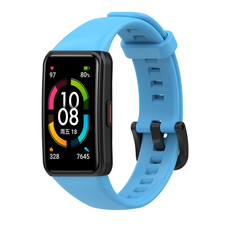 Dây Đeo Thay Thế Chất Liệu Silicon Màu Trơn Cho Đồng Hồ Thông Minh Honor Band 6