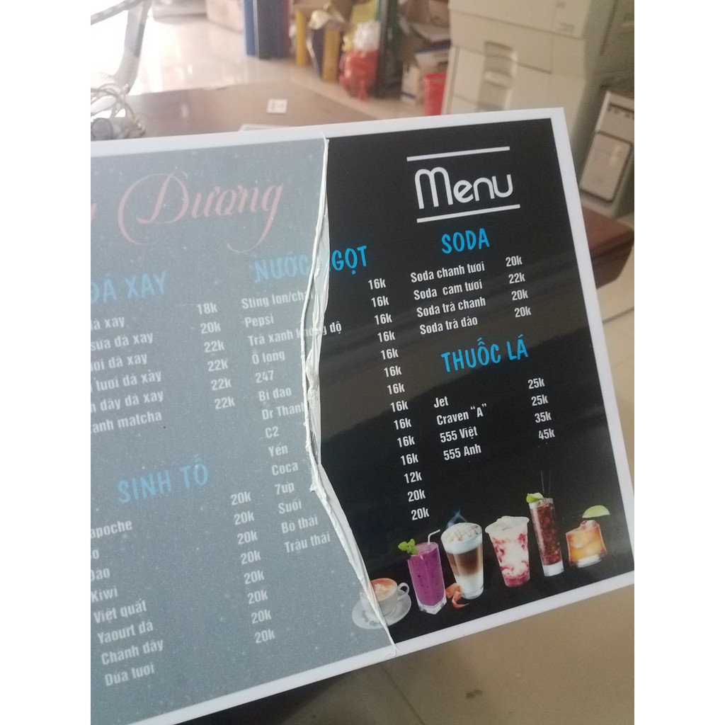 Combo 10 menu nhựa