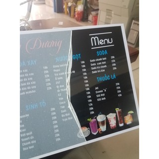 Combo 10 menu nhựa