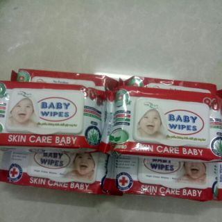 5 bịch khăn giấy ướt Baby Wipes 80 Tờ