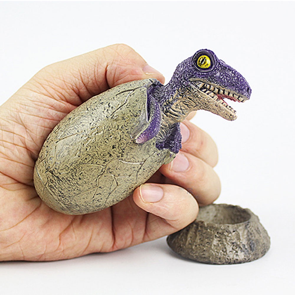 đồ chơi trẻ em 3pcs Dinosaur model soft rubber simulation broken shell dinosaur egg triceratops velociraptor tyrannosaurus