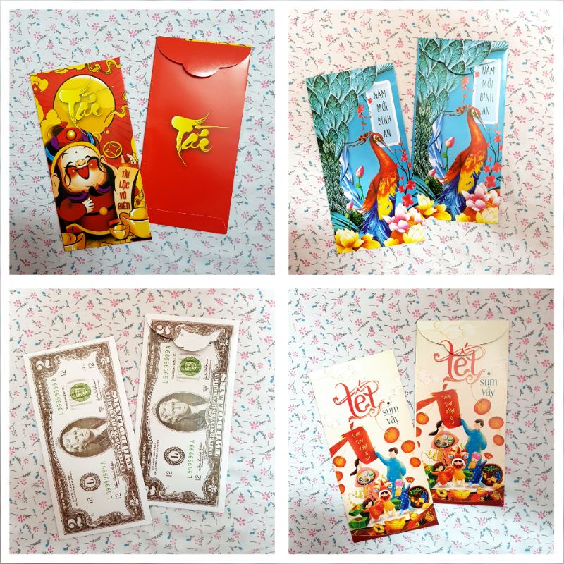 10 Bao lì xì Tết nhiều mẫu (ngẫu nhiên)