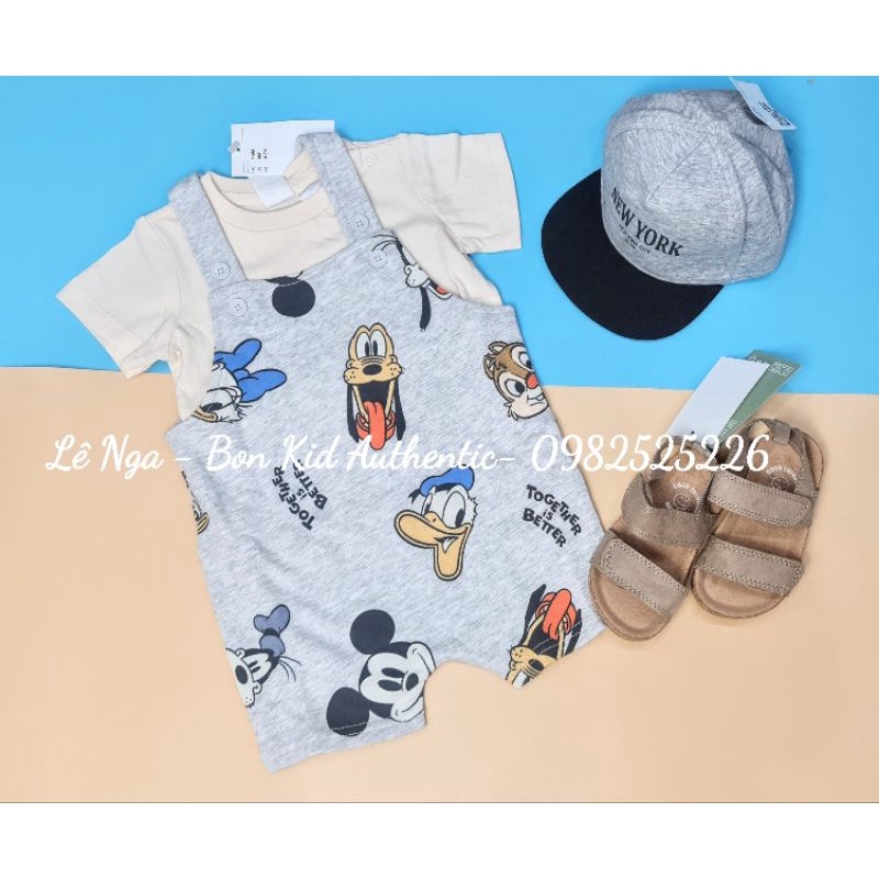 Bộ áo + quần yếm HM US sz từ 4-6m đén 2-3y