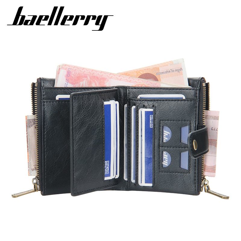 Baellerry Ví Da Ngắn Phong Cách Âu Mỹ Thời Trang Sang Trọng Cho Nam