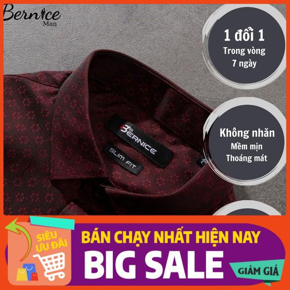 Áo sơ mi nam ngắn tay màu đỏ đô - KHÔNG NHĂN - KHÔNG BÁM BỤI - Sơ Mi BERNICE MAN