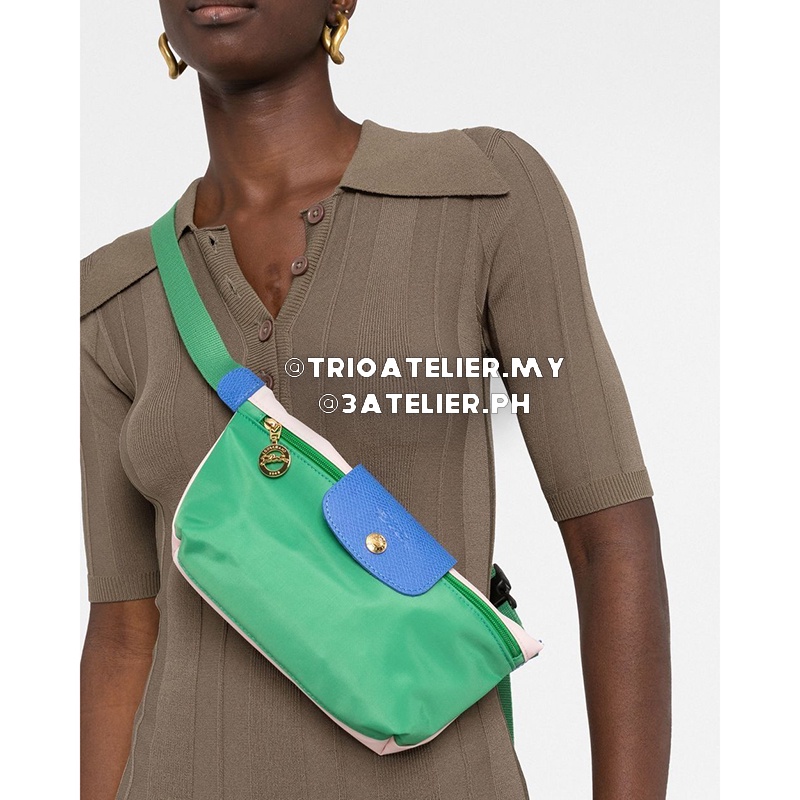 Longchamp Le Pliage Re-Play Túi Đeo Chéo / Thắt Lưng Màu Xanh Lá Cây