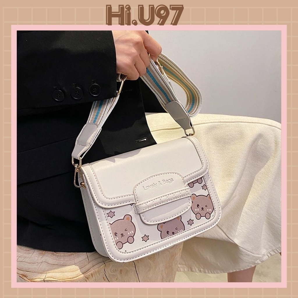 Túi đeo chéo nữ in hình gấu cute