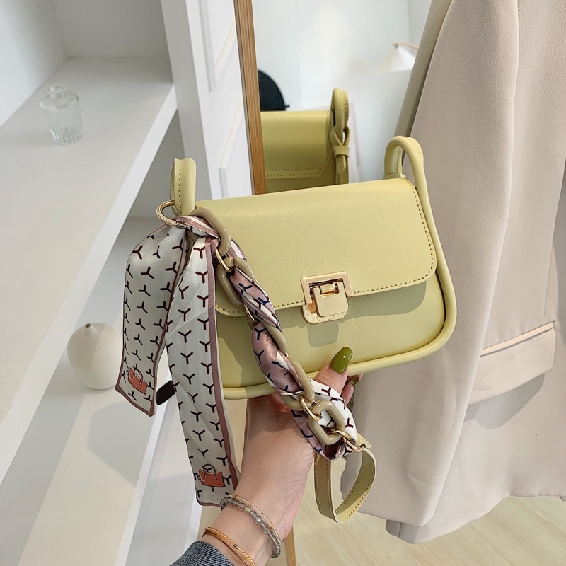 TÚI XÁCH QUẢNG CHÂU XANH BƠ HOTTREND KÈM NƠ LỤA
