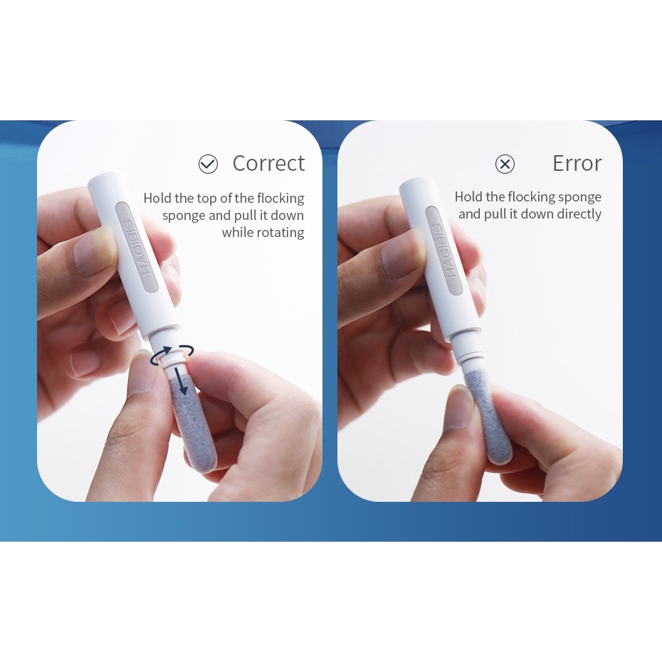 Bút vệ sinh làm sạch tai nghe bluetooth HAGIBIS cho Airpods Pro 1 2 3 Huawei Samsung Mi