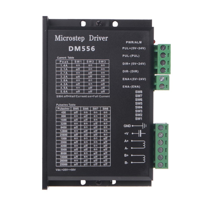 Black DM556 2-phase Digital Stepper Motor Driver 42/57/86 Stepper Motor Driver For CNC