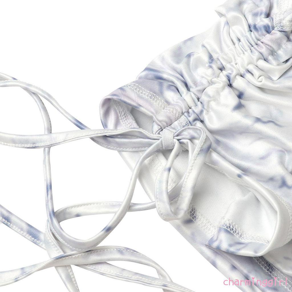 Áo lệch vai thắt dây in họa tiết gợi cảm cho nữ