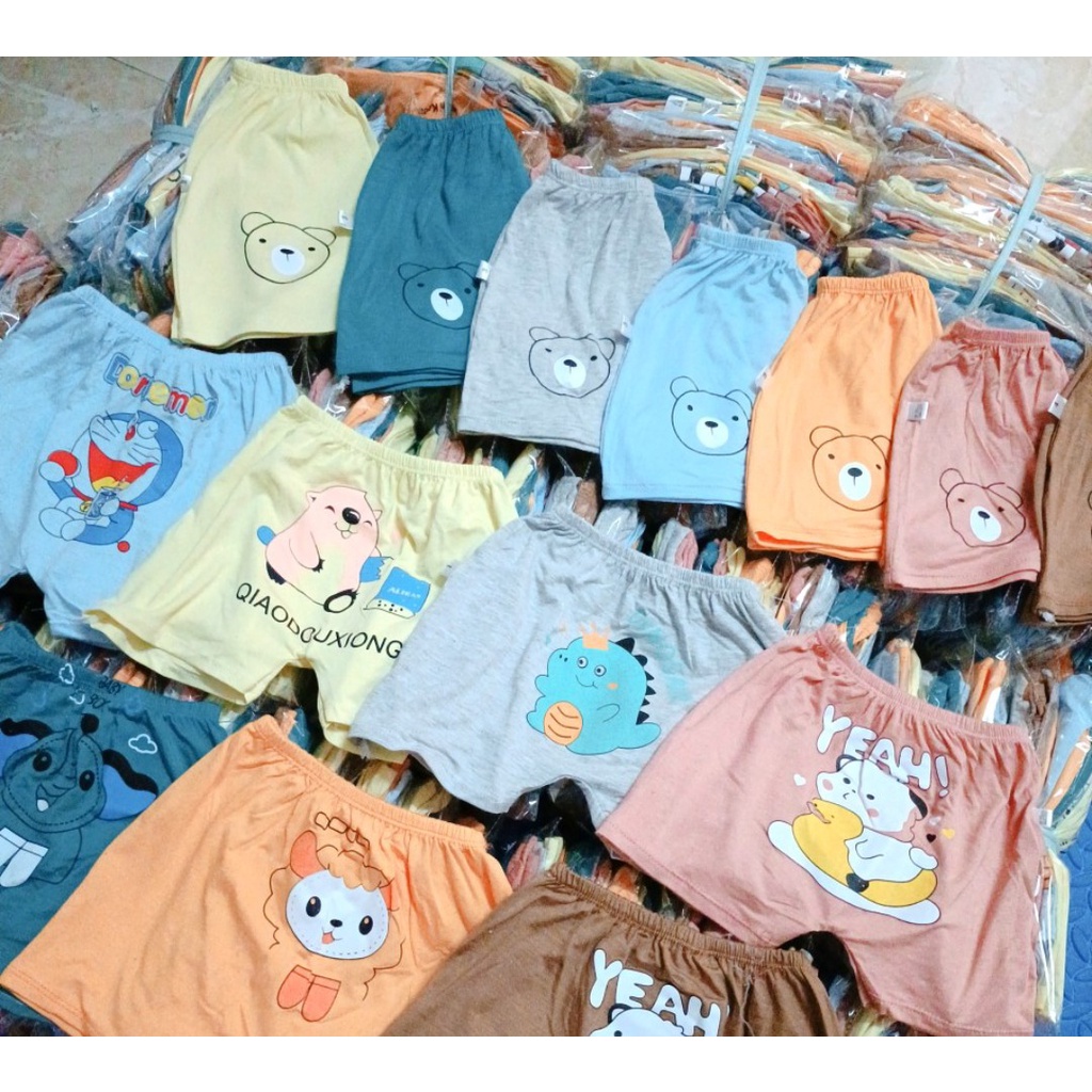 Quần Đùi Thun Lạnh, Quần Chục K.WOO Hình Mông Thú  Đáng Yêu Cho Bé Trai, Bé Gái 5-15kg