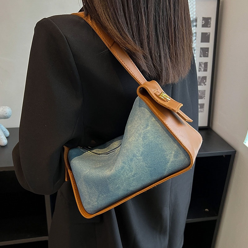 Túi Đeo Vai / Kẹp Nách Màu Sắc Tương Phản Thời Trang Cho Nữ