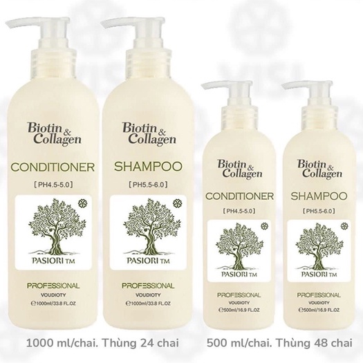 Cặp Gội Xả Biotin & Collagen New 1000ml