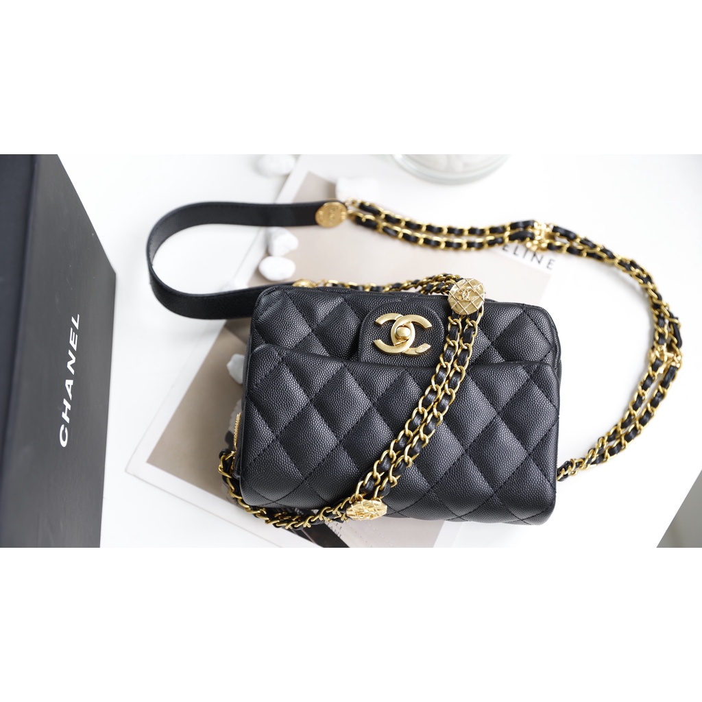 Túi Đeo Chéo Clasic Da Sần Xích Đồng Xu Vip 2022 Cao Câp Hàng Có Sẵn