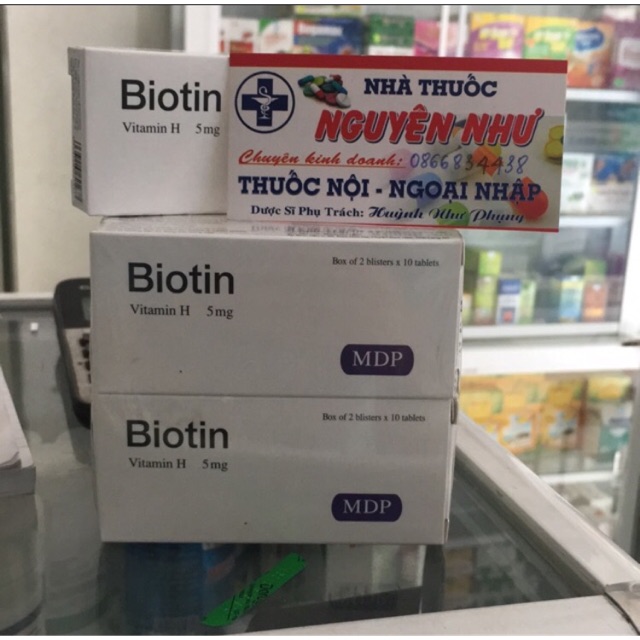 Biotin viên uống bổ sung biotin và vitamin B5 giúp đẹp da, da mịn màng, tóc dày bóng, móng chắc khỏe (20 viên)