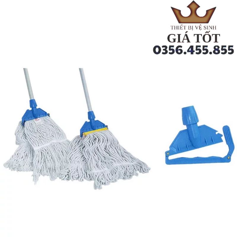 Cây lau nhà,cây lau sàn công nghiệp ướt cotton dạng kẹp