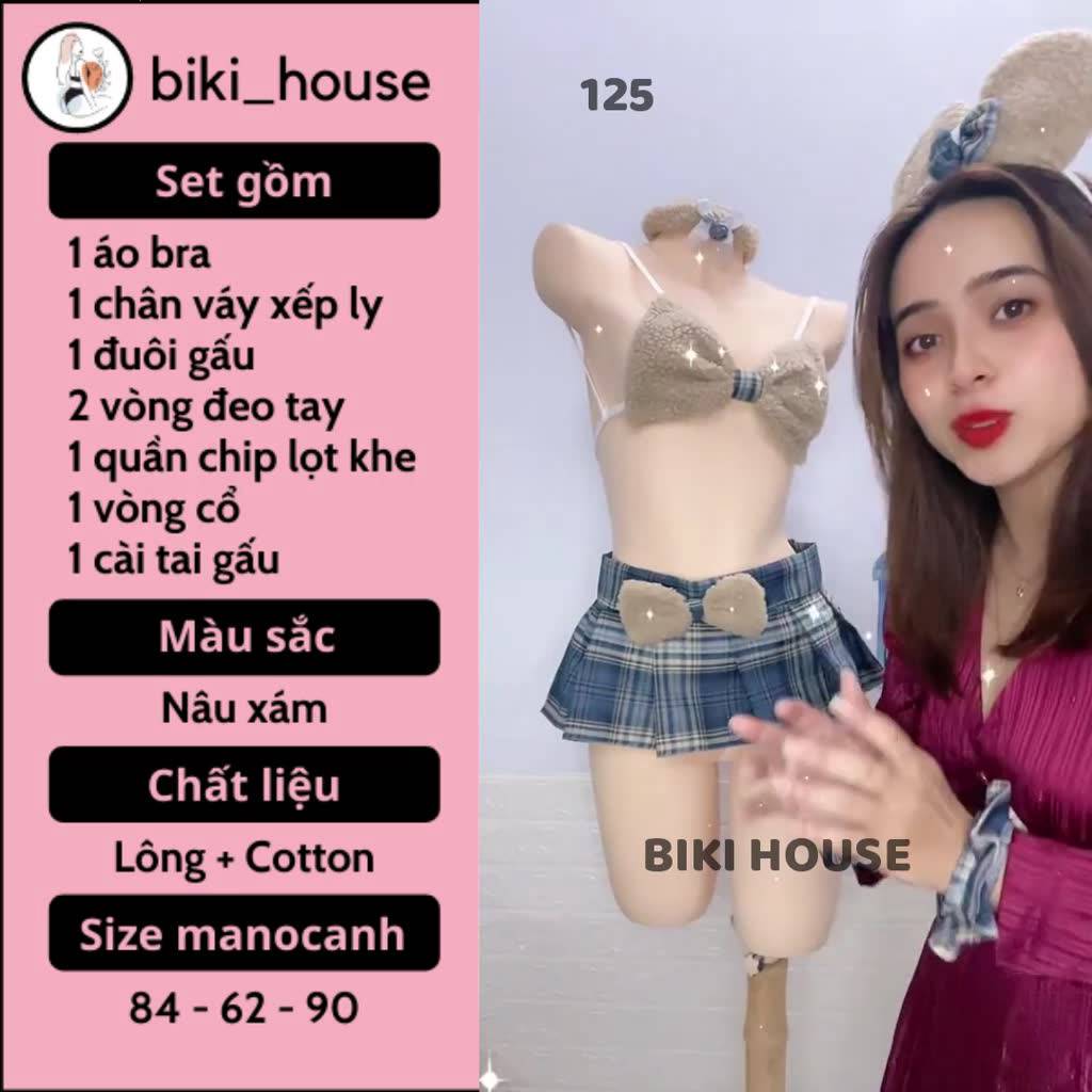 Đồ cosplay gấu nâu brown sexy cao cấp váy xếp ly bé gấu bông kèm phụ kiện dễ thương đáng yêu BIKI HOUSE N795 - TPHCM | BigBuy360 - bigbuy360.vn